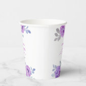 エレガントなバイオレットローズグリーンウェディングシャワー 紙コップ (右)