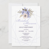 エレガントなバイオレット フラワー シャワー 招待状 5枚の花弁を持つローズ (正面)