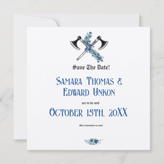 エレガントなバイキングの招待状 セーブザデート (正面)