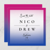 エレガントなバイセクシャルプライドウェディング セーブザデート (正面/裏面)