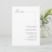 エレガントなバウティスモ | スペイン語でのメキシコの洗礼 招待状 (スタンド正面)