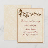 エレガントなバタフライデザインの結婚式の招待状 招待状 (正面/裏面)