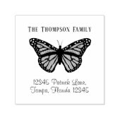 エレガントなバタフライ 返送先カスタム セルフインキングスタンプ (デザイン)