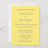 エレガントなバターイエロー結婚式招待状 招待状 (正面)