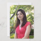 エレガントなバット・ミッツヴァー ミニ ルースト ゴールド コンフェッティ ミント 招待状 (裏面)