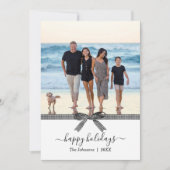 エレガントなバッファロープリッドのブラック＆ホワイトのホリデーカード (正面)