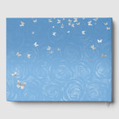 エレガントなバハマブルーとシルバーのクラウン ゲストブック (裏面)