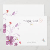 エレガントなバホー 彼は私をドキドキさせる ウェディング サンキューカード (正面/裏面)