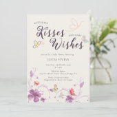 エレガントなバホ バタフライ キッス & ウィッシュ ベビーシャワー 招待状 (スタンド正面)