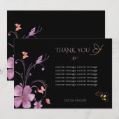 エレガントなバホ 彼が私に蝶々を与える ブライダル サンキューカード (正面/裏面)