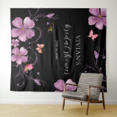 エレガントなバホ 彼は私に蝶々を与える  ブライズシャワー タペストリー (インサイチュ(横))