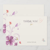 エレガントなバホ 彼は私をドキドキさせる ブライダル サンキューカード (正面/裏面)