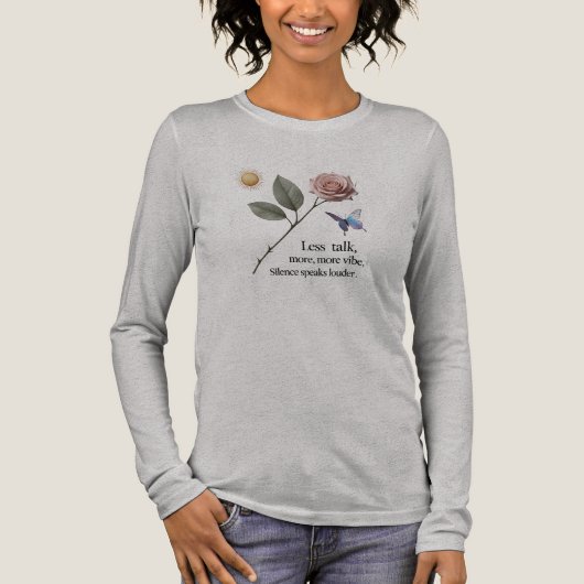 エレガントなバラと蝶のデザイン | 女性用 トライブレンドTシャツ (正面)