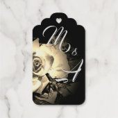 エレガントなバラのイニシャル デザイン ギフトタグ (裏面)