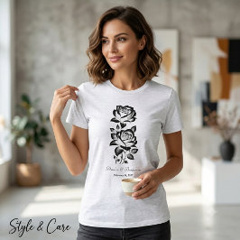 エレガントなバラのカスタムモノグラムデートが可愛い トライブレンドＴシャツ