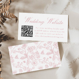 エレガントなバラのシノワズリ結婚式ウェブサイトQRコード エンクロージャーカード