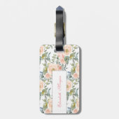 エレガントなバラのデザイン - やる気を出すメッセージ ラゲッジタグ (裏面縦)