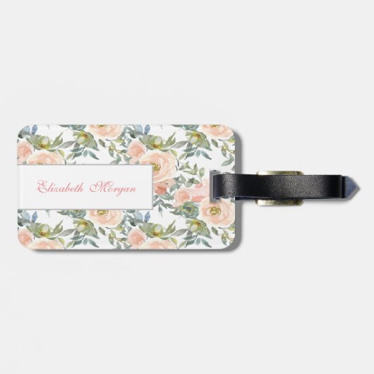 エレガントなバラのデザイン - やる気を出すメッセージ ラゲッジタグ (裏面横)