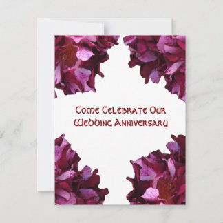 エレガントなバラの写真 年間記念日招待状 招待状