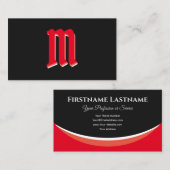 エレガントなバラの形のブラックモノグラム3Dエフェクト 名刺 (正面/裏面)