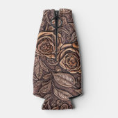 エレガントなバラの彫刻が施された木製ボトルクーラー ボトルクーラー (裏面)