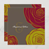 エレガントなバラの結婚式招待状 招待状 (正面/裏面)