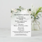 エレガントなバラの結婚式詳細カード エンクロージャーカード (スタンド正面)