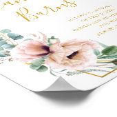 エレガントなバラの花のキャンドル燃焼サイン ポスター (角)