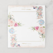 エレガントなバラの花のハイティーパーティー折りたたみテント プレイスカード (外部開封)