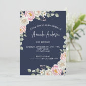 エレガントなバラの花の水彩画の誕生日招待状 招待状 (スタンド正面)