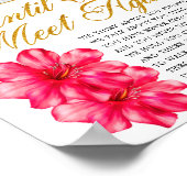 エレガントなバラの花の葬儀追悼詩の看板 ポスター (角)