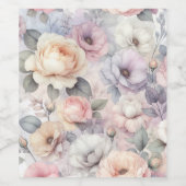 エレガントなバラの花 ワインラベル (シングルラベル)