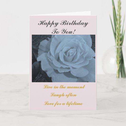 エレガントなバラの誕生日 カード (正面)