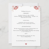 エレガントなバラの赤とアイボリーのウェディング 招待状 (裏面)