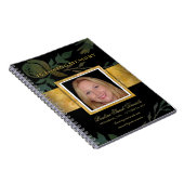 エレガントなバラの黒の金ゴールドの記念の葬儀のゲストブック ノートブック (右側)