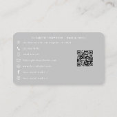 エレガントなバラピンクとシルバーのネイルサロン 名刺 (裏面)