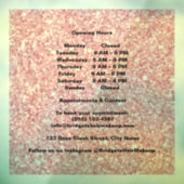 エレガントなバラピンクのグリッターサロン営業時間 ウィンドウサイン (シート3)