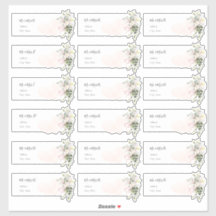 エレガントなバラピンクのユーカリのゲスト住所ラベル