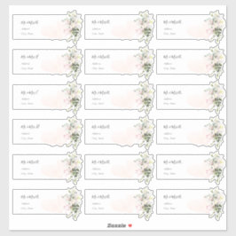 エレガントなバラピンクのユーカリのゲスト住所ラベル シール