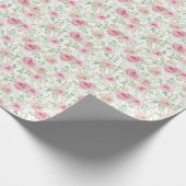 エレガントなバラピンクのローズ ラッピングペーパー (角)