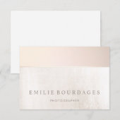 エレガントなバラピンクの白大理石のサンキュー サンキューカード (正面/裏面)