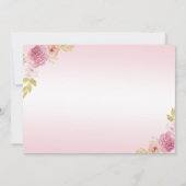 エレガントなバラピンクの花のキンセアニエラ招待状 招待状 (裏面)