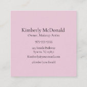 エレガントなバラピンクブラックスクリプト3枚写真 スクエア名刺 (裏面)