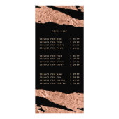 エレガントなバラピンク ブラック モダン サロン ビジネス スパ ラックカード (正面)