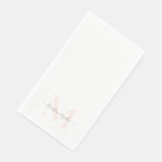 エレガントなバラ色と金のモノグラムスワッシュウェディング (コーナー)