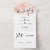エレガントなバラ色のウェディングオールインワン招待状 オールインワン招待状 (内側)