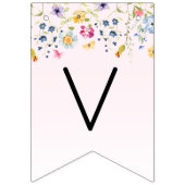 エレガントなバラ色のウェディングシャワー バンティングフラッグ (第3の旗)