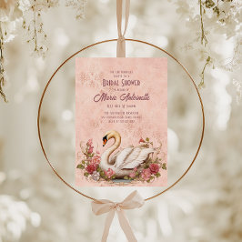 エレガントなバラ色のダマスク・ロココ様式のブライダルシャワー 招待状