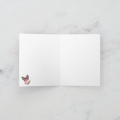 エレガントなバラ色のピンクのローズゴールドの蝶の折り紙 サンキューカード (内部)