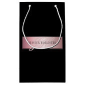 エレガントなバラ色の偽のローズゴールド | 名前とイニシャル スモールペーパーバッグ (裏面)